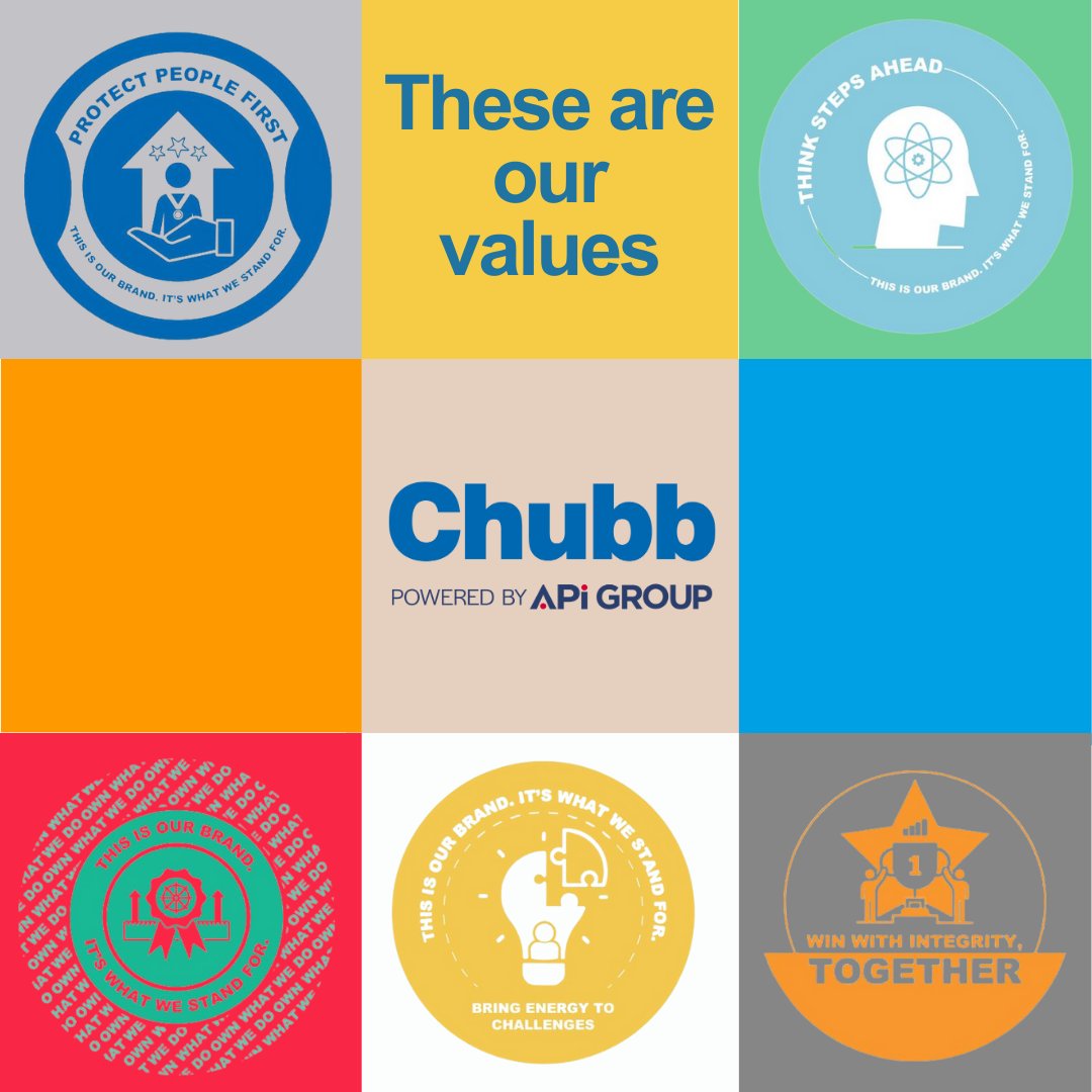Values are the guiding principles that shape our lives. At Chubb, we believe in the power of building great leaders  to protect people, property and assets. Check out our values below!

#Values #People #HR #WorkCulture #Fire #Security #GlobalBusiness