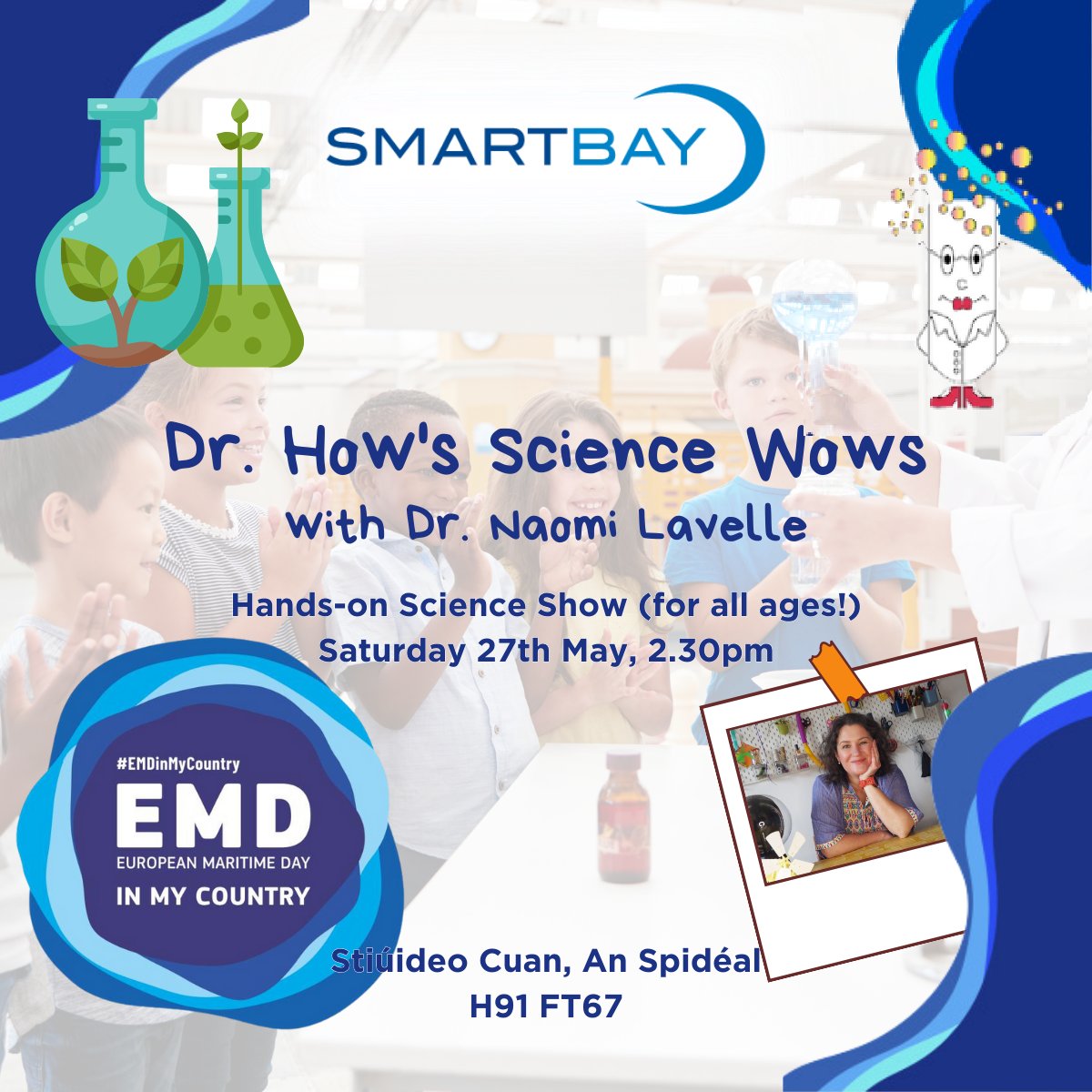 smartbay_ie's tweet photo. Join Dr. How's @sciencewows hands-on science performance that is fun for all the family during our upcoming #SmartBay Family Fun Day as part of #EMDInMyCountry! 👩‍🔬🧪✨

Tickets are FREE, but space is limited. Book online 👉
https://t.co/UA5yrChCP8 https://t.co/EzM98aLr1j