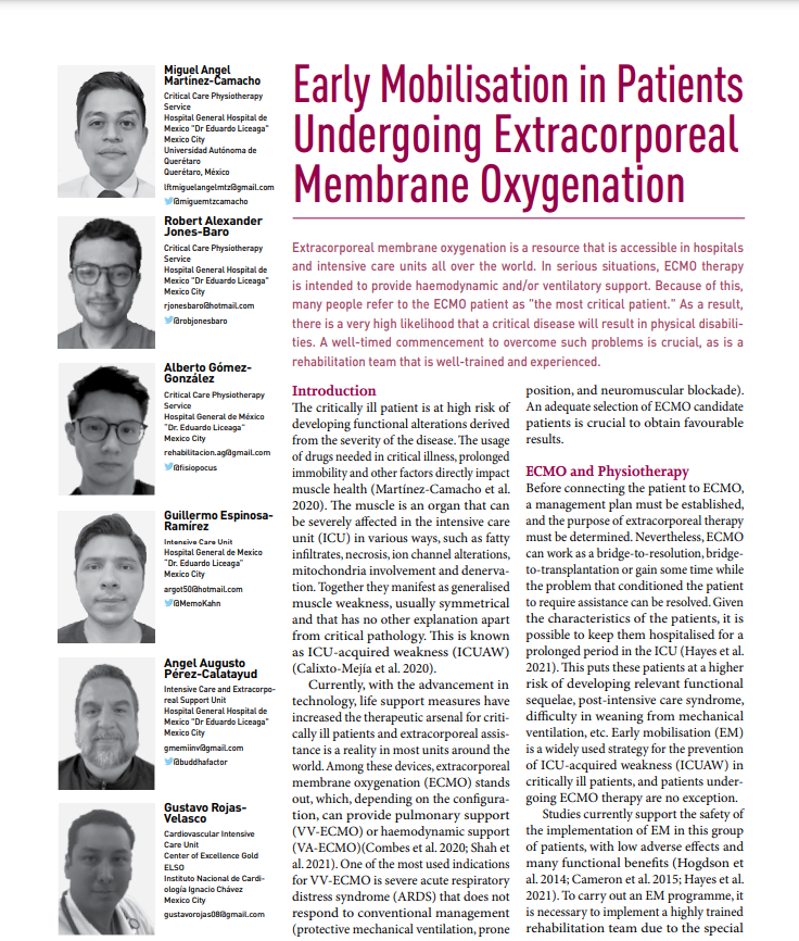 In serious situations, #ECMO therapy is intended to provide #haemodynamic and/or ventilatory support. Because of this, many people refer to the ECMO #patient as "the most critical patient."

Read the full article iii.hm/icu22023martin…

<a href="/FisioPocus/">Alberto Gómez-González</a> <a href="/miguemtzcamacho/">Miguel Ángel Martínez-Camacho</a>
#ICU