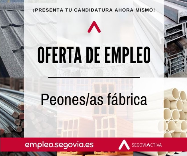 SegoviActiva's tweet image. 👀 Tenemos 6 vacantes para #PEONES/AS DE FÁBRICA

📑 Contrato indefinido tiempo completo
📌  P.I Nicomedes García. Valverde del Majano ( Segovia)
📅Jornada laboral completa. Turnos de mañana o de tarde
✍️ + Info: empleo.segovia.es
@segovia_es @segoviajoven
#empleosegovia