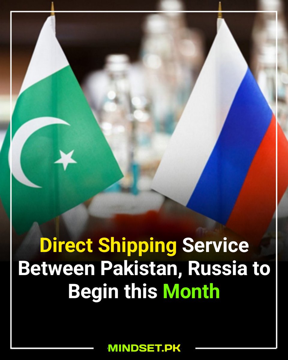 mindsetdotpk's tweet image. A direct containerised shipping service linking Karachi and Saint Petersburg will begin this month which would give trade access to Pakistani products in the Russian market, an official told.

#Russia #Pakistan #ImranRiazKhan #SnapchatAI #martiallaw #ArmyChief