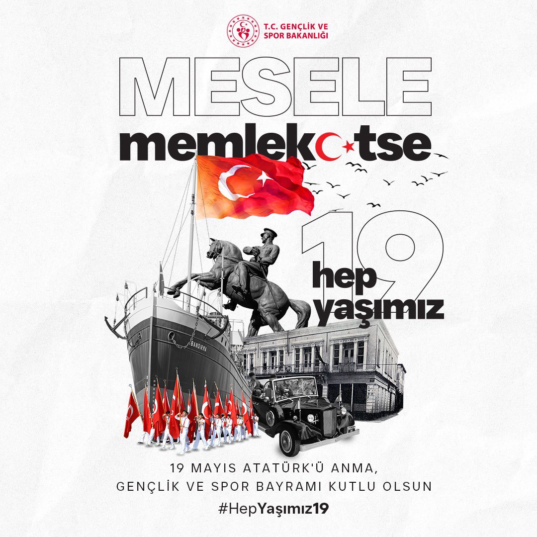Kurtuluşa atılan ilk adımla,
Zafere giden bir yolculukta…
"Ya istiklâl, ya ölüm!" dedik.
Aydınlanma meşalesini, geçmişten günümüze söndürmeden getirdik!
Meşale şimdi gençlerin elinde.

#19Mayıs Atatürk’ü Anma Gençlik ve Spor Bayramı'mız kutlu olsun!🇹🇷