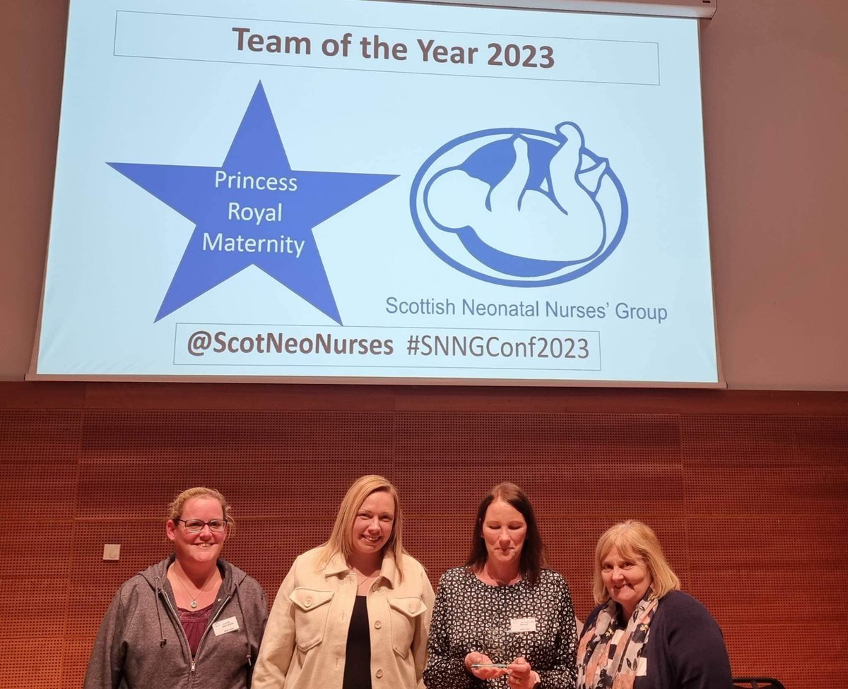 Congratulations Princess Royal Maternity Neonatal Team. Scottish Neonatal Nurses Group team of the year. Well done team. #SNNGConf2023