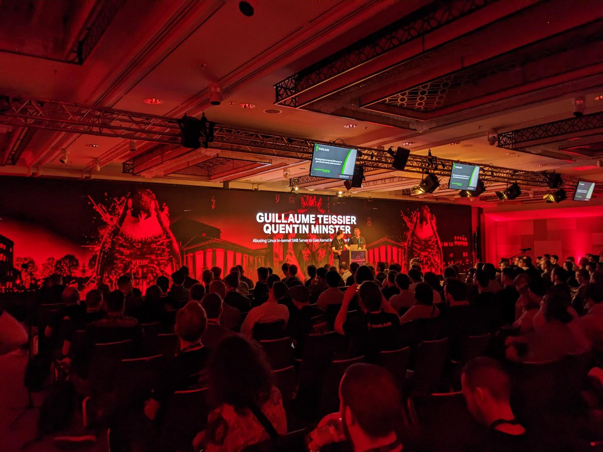 2023 Linux Kernel RCEs by @guteissier and <a href="/laomaiweng/">Quentin Minster Picavet</a> now #OffensiveCon23