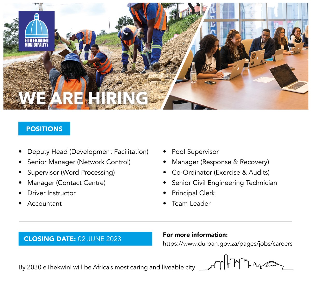 eThekwini Municipality on Twitter "We are hiring. Applications can be