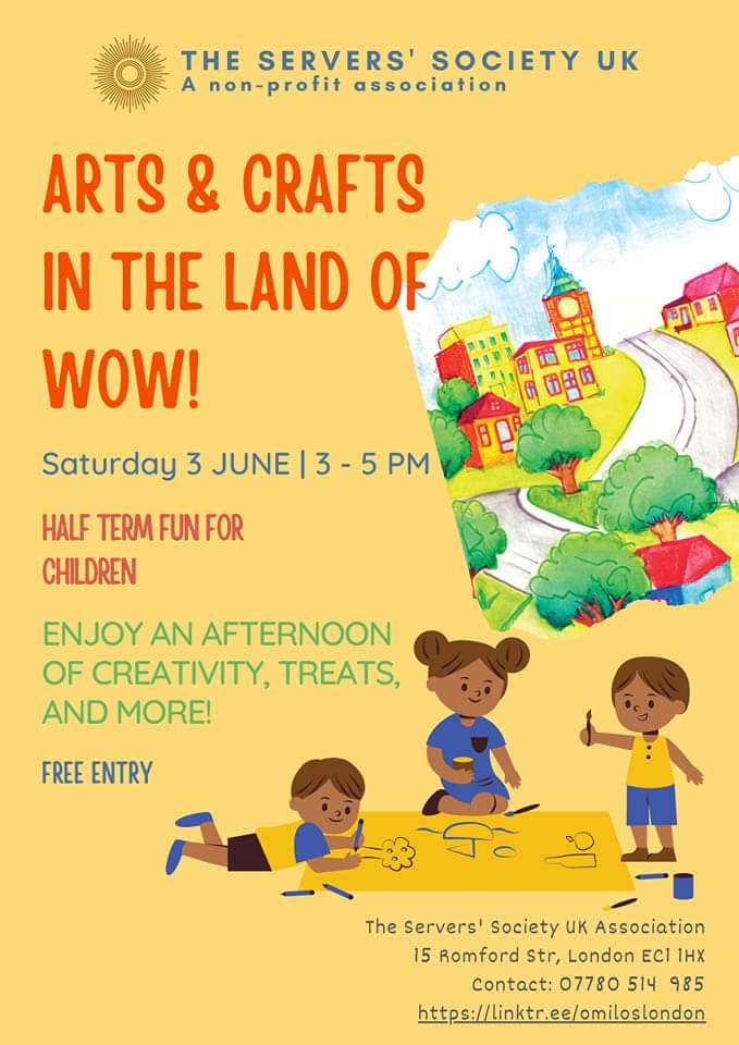 ServersSociety's tweet photo. Join us with your kids on Saturday 3/6 for art and crafts in the land of Wow!@Fieldgate Mansions Community Centre 15Romford Str Whitechapel London EC1 1HX https://t.co/gVv7M1iYVG #london #wellnessevents #artsandcrafts #dayoutwiththekids #schoolhalfterm #spiritualityineverydaylife https://t.co/a9nPmdT8nT