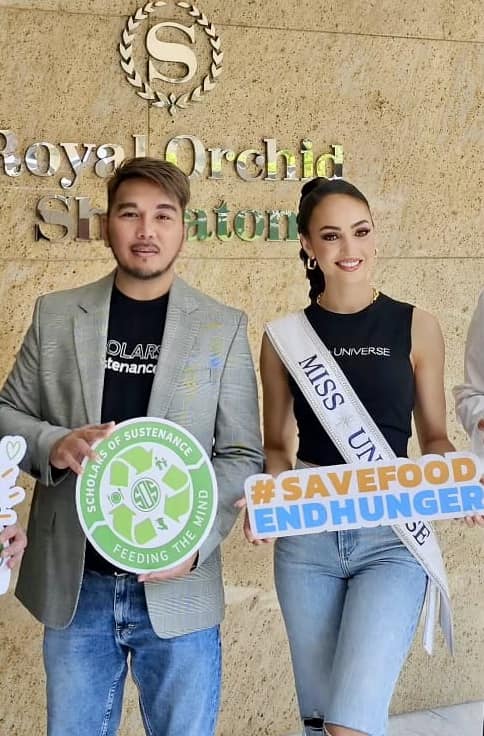 The Most Beautiful Day in #SOS today!

An honor to have reigning #MissUniverse participate in rescuing & packing #SurplusFood at Royal Orchid Sheraton’s breakfast buffet, & distribute them in the community. Using her platform to create awareness on #FoodWaste w/c is so admirable.