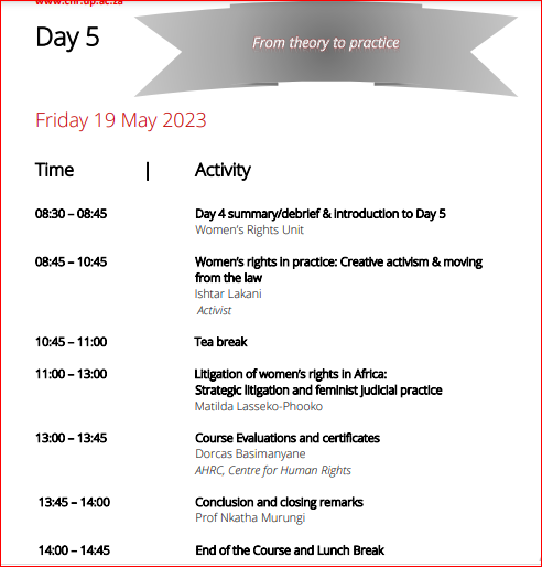 basimanyaned's tweet photo. #AHRC2023_WRA Day 5 has begun!
@HalimaSonda14 @MpeisaPuseletso @AwaGae @suechenai @ChiomaOkoli25 @leratophiri_ @henfknz @pchurco @awagaiesq @LakshitaKanhiya @lydia_chibwe @andilethereader https://t.co/2fE59Hc8nw