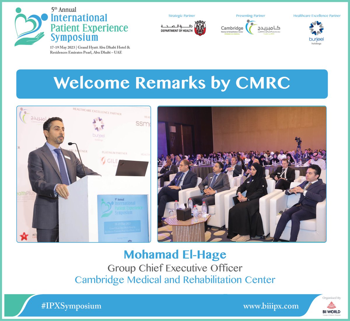 Mohamad El-Hage inaugurated the 5th Annual International Patient Experience Symposium on the 18th of May 2023.
#IPXSymposium #patientexperience #patientcare #patientdata #patientengagement #patientjourney #patients #healthcareinnovation #healthcaretransformation #virtualhealth