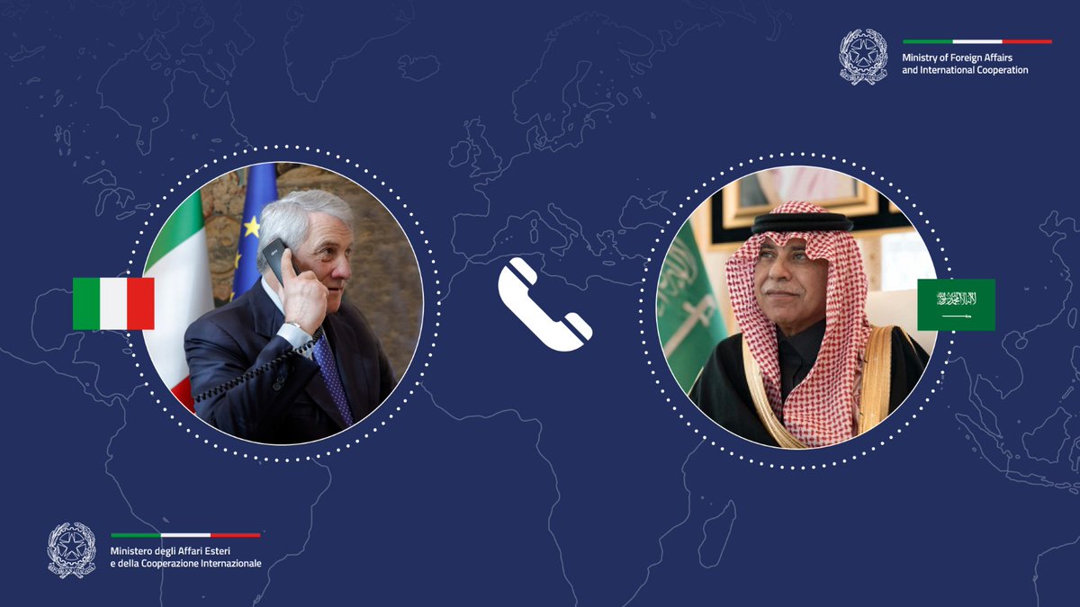 Antonio_Tajani's tweet photo. Telefonata con Majid Bin Abdullah Al Qasabi, Ministro del Commercio dell'Arabia Saudita. Lavoriamo per rafforzare le relazioni bilaterali 🇮🇹 🇸🇦, in particolare nel settore tecnologico, scientifico e degli investimenti. Puntiamo a far crescere ulteriormente gli scambi commerciali. https://t.co/V197CHkV55
