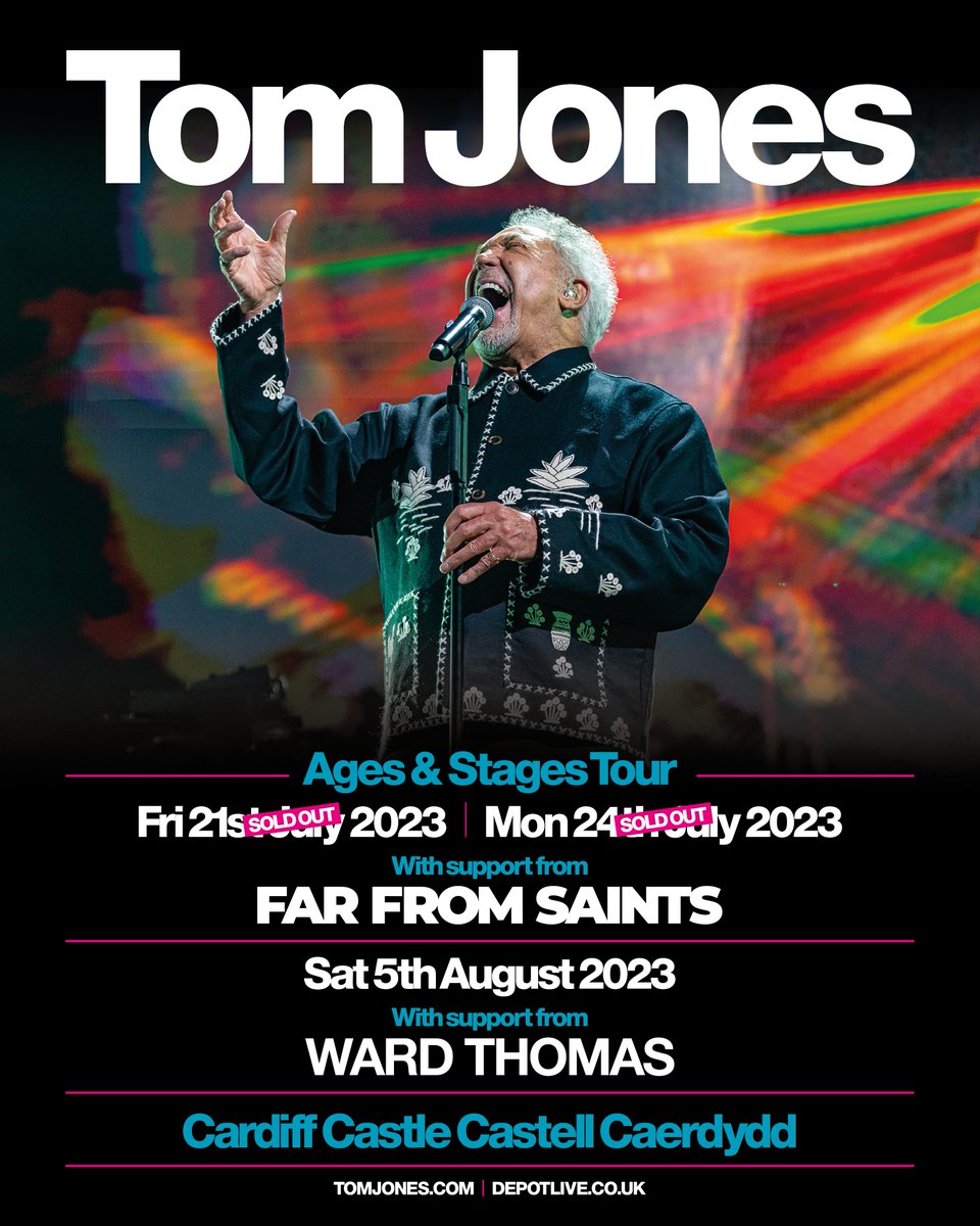 Not only do we get to return to Cardiff this summer but we get to open for the Legend @RealSirTomJones again!!! Tickets are on sale now!! So snap them up quick!!!! See ya there 5th Of August!! ticketmaster.co.uk/event/1F005E63…