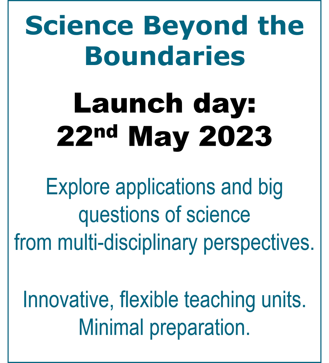 BestEvSciTeach's tweet photo. From the writers of BEST:

Science Beyond the Boundaries.

Join us to explore interdisciplinary teaching; download and use FREE innovative teaching units (age 16-19); and explore big societal questions with your students.

Register now at: https://t.co/n60yGRlUXd https://t.co/brUsdcUEc9
