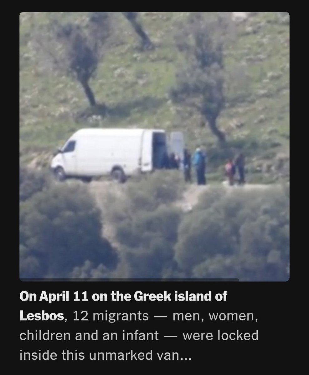 Asylsuchende Menschen mit Kindern (inkl. 1 Baby) aus Somalia, Eritrea und Äthiopien werden in Griechenland eingesperrt in einem weißen Lieferwagen an die Küste gefahren, von der Küstenwache auf das offene Meer gebracht, dort auf ein aufblasbares Floß gezwungen und zurückgelassen.