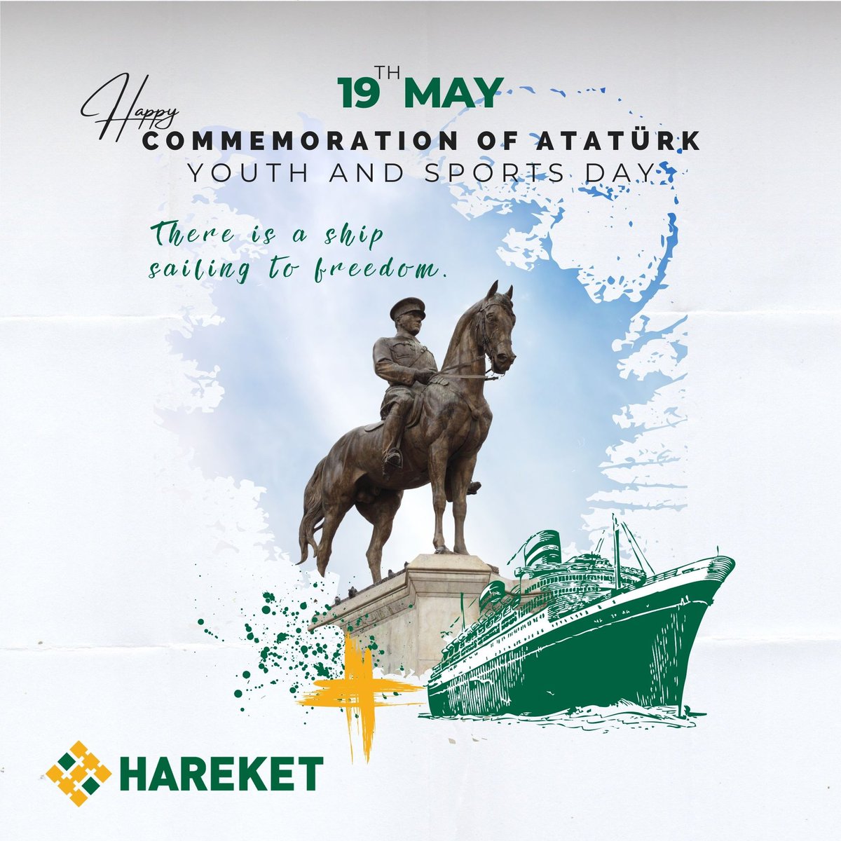 HareketProject's tweet photo. Happy 19th May Commemoration of Atatürk, Youth and Sports Day.
19 Mayıs Atatürk’ü Anma, Gençlik ve Spor Bayramımız kutlu olsun 🇹🇷
#hareket #hareketproject #19mayıs https://t.co/aSrBEQB6Mx