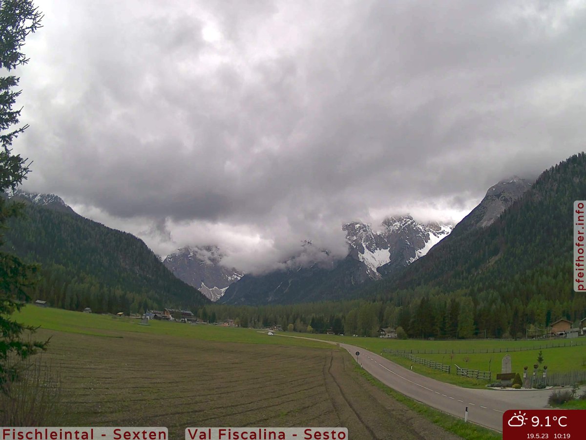 Webcam Sexten Fischleintal 9.1°C ⛅ - Sextner Dolomiten - Dolomiti di Sesto - Südtirol - Alto Adige