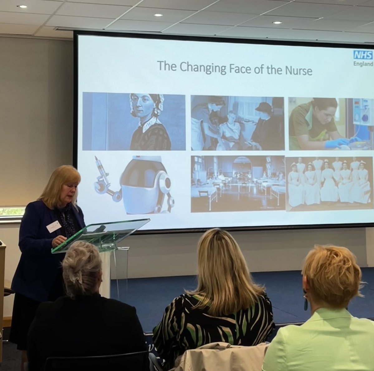 alexandrakeask1's tweet photo. We now hear from Regional Chief Nurse for the North East &amp; Yorkshire @margaretkitchi1 about the #Nursingjourney. #FutureNurseandMidwife23 @Hud_HHS @CHFTNHS https://t.co/OMIaZkn0Ln