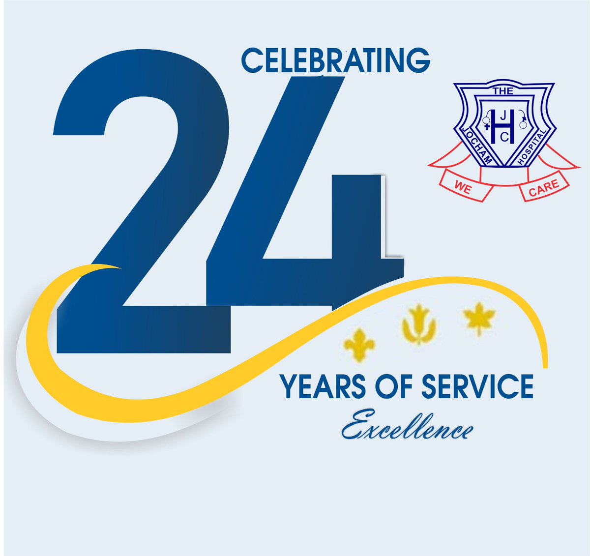JochamH's tweet photo. Its our 24th Anniversary in Health care service delivery. Thank you for being part of Jocham Hospital success. 
To all our partners and clients we greatly appreciate. 
#jocham@24
#wecare 
#happy24thanniversary https://t.co/F79UchkhXH