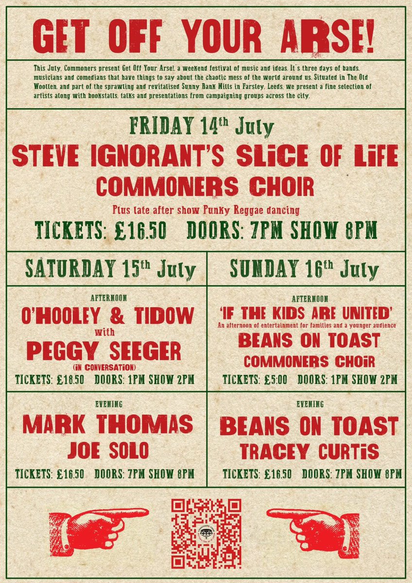 Last night’s show w/ @boffwhalley of @Commonerschoir is up at: 
underthepavement.org/18th-may-2023-…
We chat about Get Off Your Arse! 
Fest in #Leeds 14-16 July w/ @markthomasinfo <a href="/beanstoast/">Beans on Toast</a> <a href="/PeggySeeger/">Peggy Seeger</a> <a href="/steveigs/">Steve Ignorant</a>  <a href="/OHooleyandTidow/">O'Hooley & Tidow</a> <a href="/joesolomusic/">Joe Solo ✊❤️👊</a> and @TraceyCurtis555.
commonerschoir.com/Get-Off-Your-A…