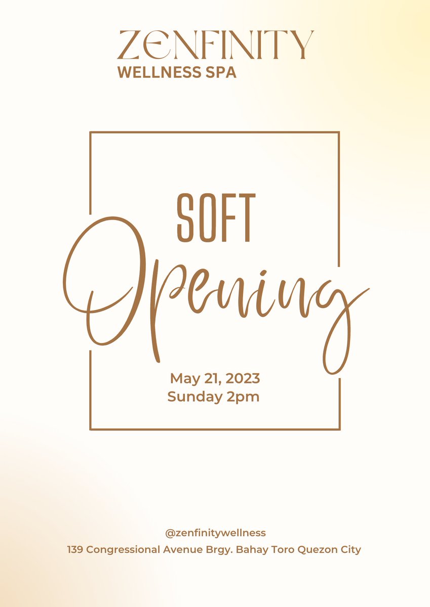 zenfinityspa's tweet photo. This is it!
Zenfinity Wellness Spa is ready to serve you. Come, relax and rejuvenate only here at 139 Congressional Ave Bahay Toro Quezon City (beside Metrobank)
#zenfinity
#massage
#massagetherapy https://t.co/L1tUr8PrKv