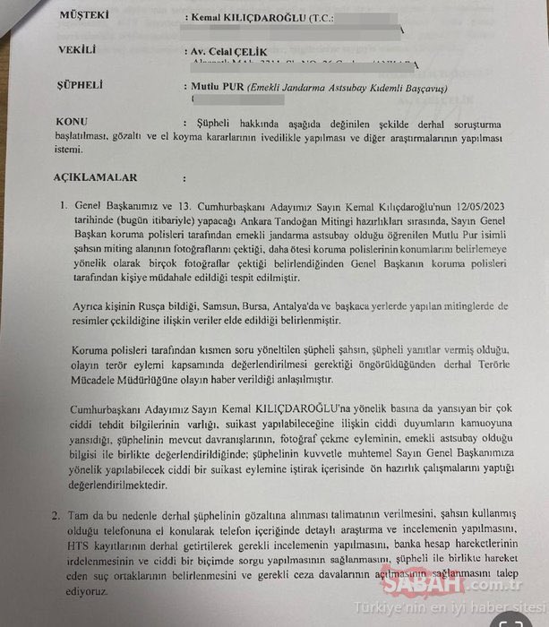 Fıkra değil!👇

Mitinge çelik yelekle çıkılmasına neden olan ve bizzat Kılıçdaroğlu’nun şikayetiyle gözaltına alınan kişinin telefonunda

CHP genel merkezi ile görüşmeler bulunmuş, şahsın CHP tarafından tutulduğu anlaşılmış.

Kemal Bey “yanlışlık oldu” diyerek şikayetini çekmiş.