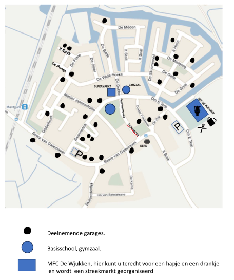 De opgavetermijn is geweest. Dus de 'stippenkaart' is klaar. Nog twee nachtjes slapen en dan is het zo ver; de 14e Massale Garagesale Mantgum. massalegaragesalemantgum.jouwweb.nl
 Wil je toch nog meedoen dan kan dat natuurlijk wel, maar we kunnen 'jouw' stip niet meer op de kaart zetten.