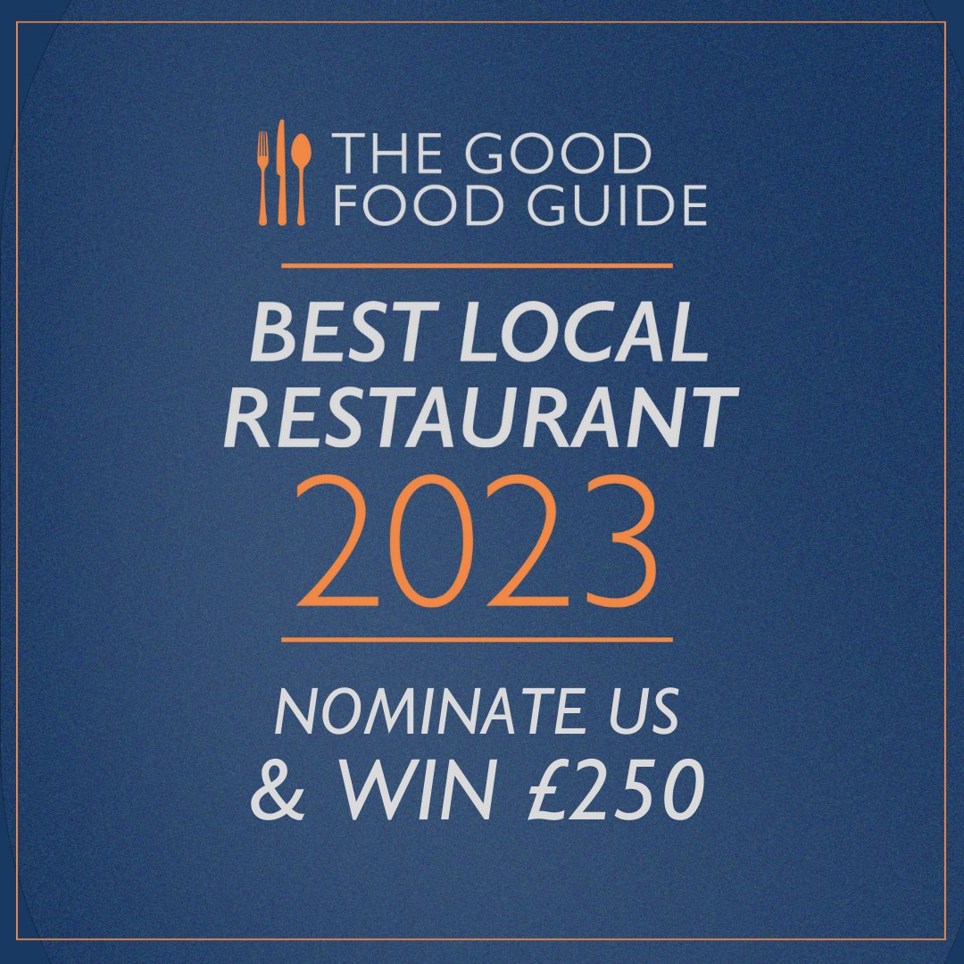 We have been nominated
You can vote for us here thegoodfoodguide.co.uk/local?utm_sour…