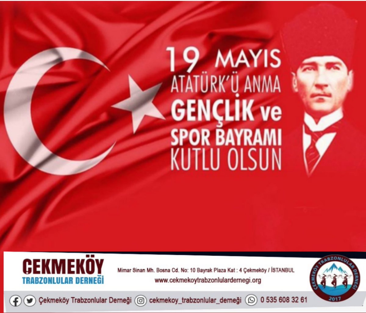 ctd_61's tweet photo. 19 Mayıs Atatürk'ü Anma, Gençlik ve Spor Bayramı Kutlu Olsun

Bugünün Gençliği Geleceğin Milli Serveti ve Milli Şerefidir https://t.co/d3WLGMDQqm