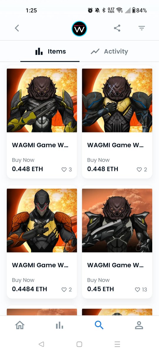 StrikerOne21's tweet photo. I think someone knows something because the number of WAGMI GENESIS NFTS listed went from 3% to .8% within 48hrs that means there is only 25 for sale and only 15 under 1 eth🤯. Is this a coincidence after the the TWO very bullish AMA on Wednesday. I think not. If you have been on the fence about purchasing a WAGMI GENESIS NFT you better hurry while there cheap and available because come the public beta launch in July when the holders of the WAGMI GENESIS NFTS will start to receive their portion of the nft in game sales revenue. Buy now or cry later 🤷‍♂️🫡👍