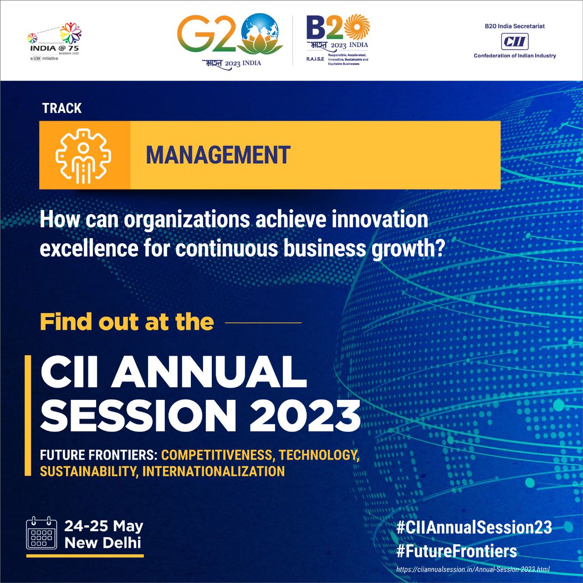What are the key actions, processes & practices for enterprise executives to build a strong corporate innovation system for continuous growth & strategic renewal? 
Find out at the #CIIAnnualSession23!
Visit➡ciiannualsession.in/index.html
#FutureFrontiers #technology #Sustainability…