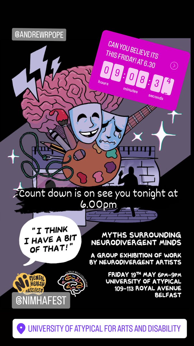 Today is the day of exhibition number 2!!!! Come on down to <a href="/UniAtypical/">UniversityOfAtypical</a> at 6pm to see some of our artists work.