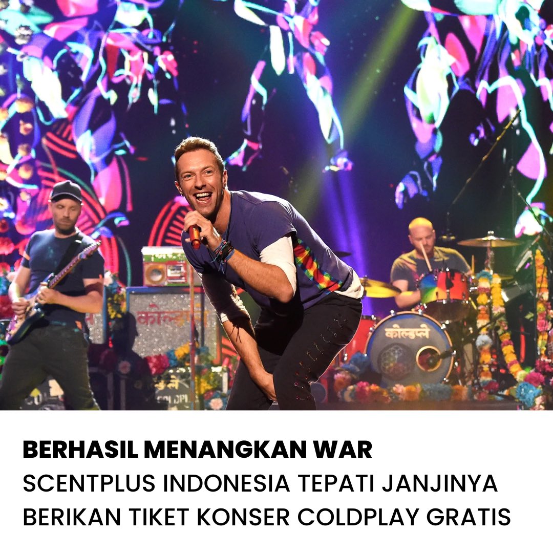scentplus_id's tweet photo. Akhirnya setelah berperang dengan 162839 ribu Coldplayer seluruh asia,
Minscent akhirnya MENANG WAR🎉

GIMANA UDAH SIAP BELUM NIH MINSCENT KASIH GRATIS TIKETNYA?

Komen #ColdplayExperienceWithScentplus dibawah dong!

note:  pastiin kamu follow dan share tweet ini ke temen2 ya! https://t.co/oI8mxtxJhs