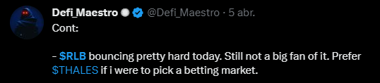 RRtrader_'s tweet photo. Aun les falta mucho por calibrar a los de esta app, Defi Maestro ni si quiera dice que le guste la moneda y se la atribuyen solo por haberla mencionado, sin tener en cuenta por qué 🫣 https://t.co/YlYjv6aNaf
