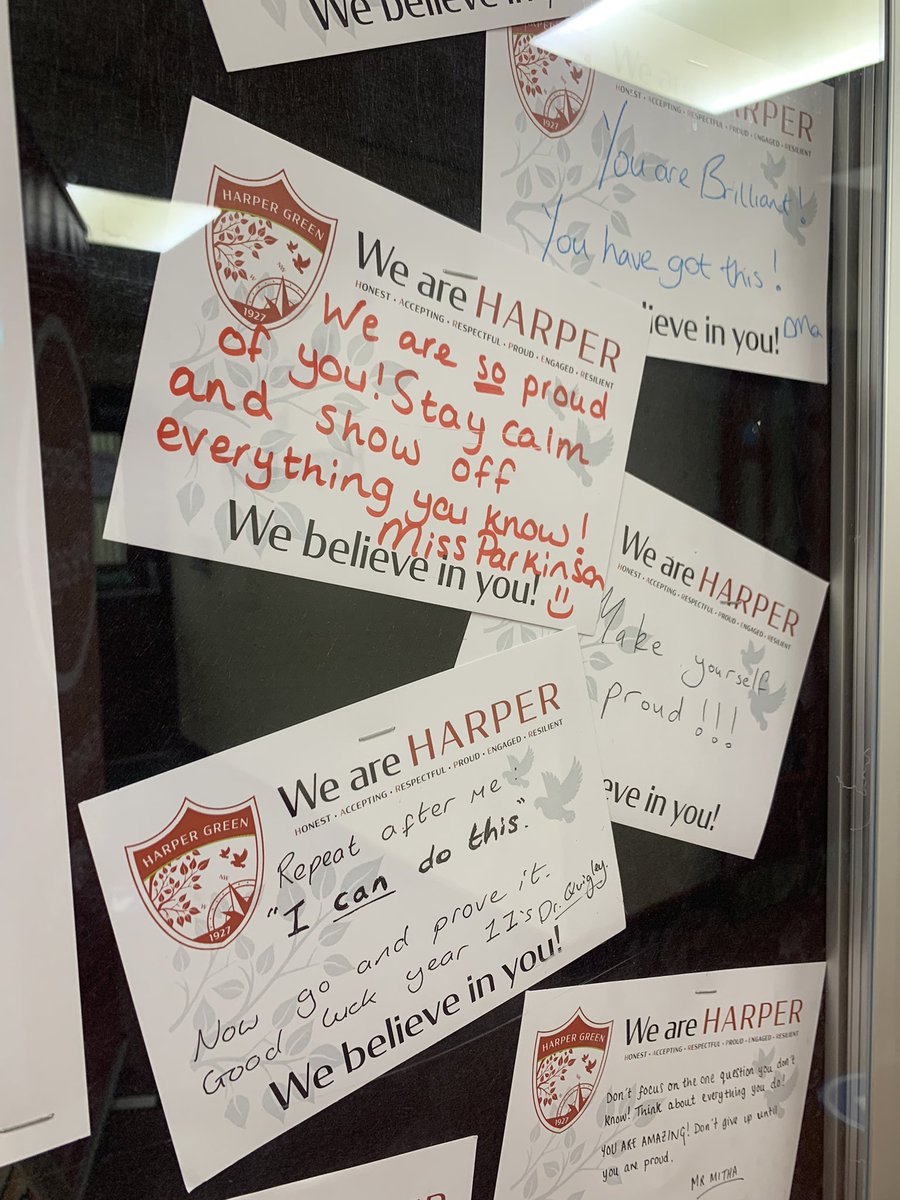 harper_year11's tweet photo. Some brilliant words of encouragement for students to see before they walk into their Maths Paper 1 this morning. We’re so proud of you Y11. 
#ClassOf23 #WeAreHarper @HarperGreen https://t.co/5ZiNlwv6jS