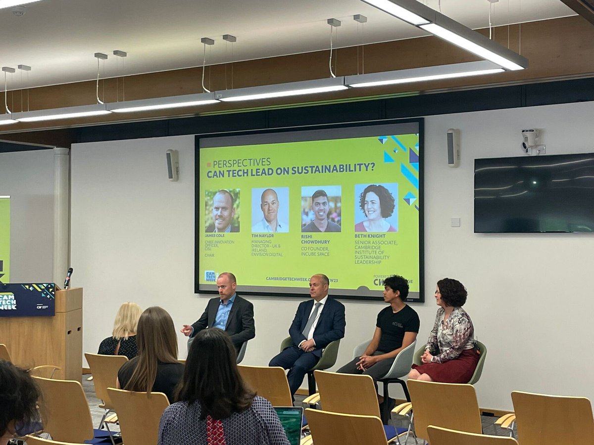 "We need to look at sustainability, tech, and finance as a whole, not individually if we want to drive action." - <a href="/RishiChowdhury/">Rishi Chowdhury</a> 

By uniting these forces, we can achieve extraordinary impact and pave the way towards a sustainable future. 🌍✨ 

#CambridgeTechWeek