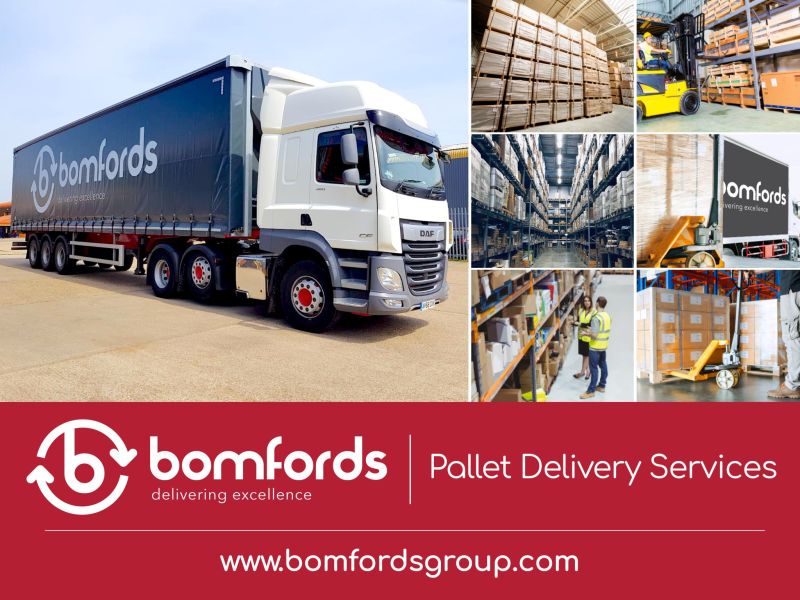 We are able to offer the following pallet delivery services:

✅ Next-day delivery
✅ Economy delivery
✅ Specific timed
✅ Specific AM
✅ Saturday delivery
✅ Out-of-hours delivery
✅ Oversized matrix for obscure pallet sizes

🖥️  bomfordsgroup.com