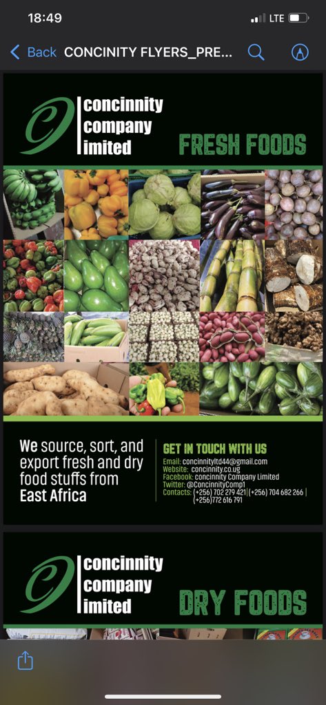 ConcinnityComp1's tweet photo. @wekesa_amos We are Exporters of Fresh,Dry and Frozen foods from Uganda 🇺🇬 to All parts of the 🌎 world https://t.co/xBMzkDXMBi