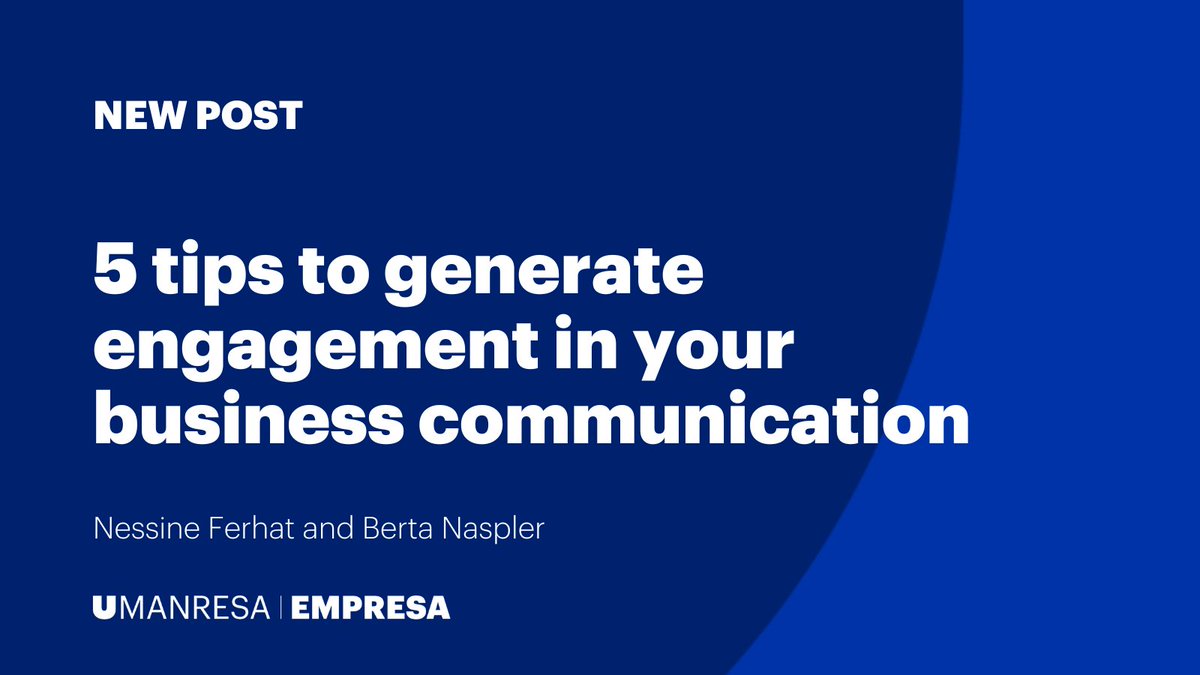 🆕 5 tips to generate engagement in your business communication

…acionalcommunicationfub.wordpress.com/2023/04/14/5-t…

#internationalcommunication @CheloMorillo242