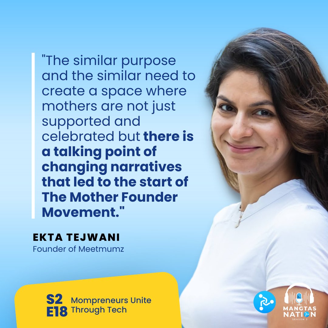 pro5ai's tweet photo. Discover the powerful union of purpose to cultivate a space where mothers are not only supported and celebrated but are also catalysts for changing narratives. 🌟✨ 
Join #MangtasNation as we features the lovely tech Founder behind Meetmumz, Ekta Tejwani.

#TechPodcast #mothers https://t.co/qz6JiwrMUe