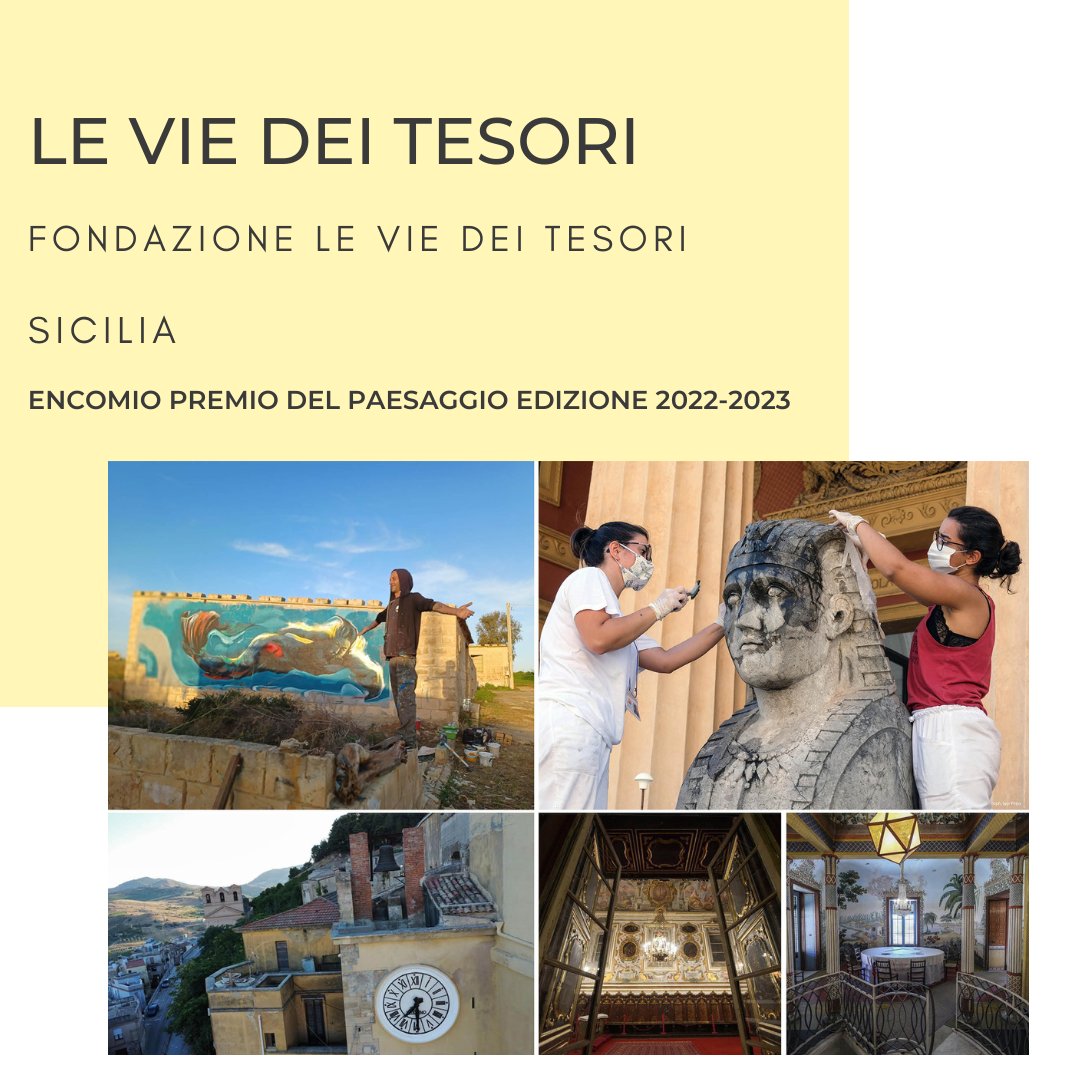 Ecco l’ottavo progetto dei quindici che hanno ricevuto un encomio alla IV edizione del Premio Nazionale del Paesaggio. Si tratta del progetto “Le Vie dei Tesori” presentato dalla FONDAZIONE LE VIE DEI TESORI – SICILIA