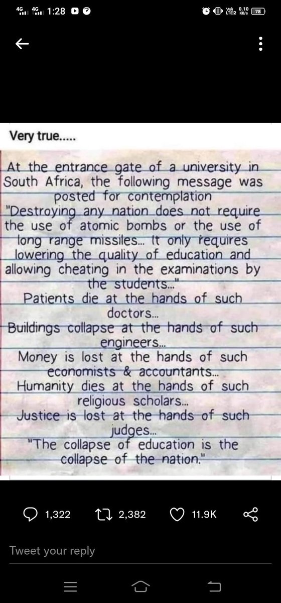 PRADEEP68853722's tweet photo. A simple massage which has a great impact in contest of Education and society. https://t.co/NGZcXyk4m5