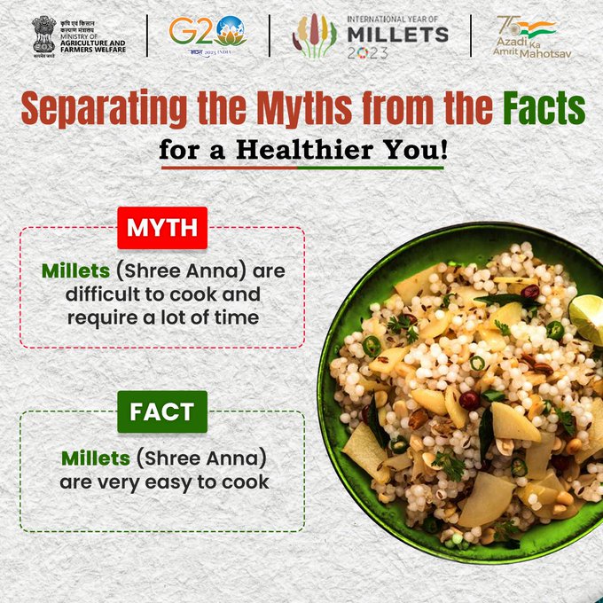 Millets, a group of small-seeded grains, are indeed incredibly easy to cook, making them a popular choice for those seeking convenience in the kitchen.

 #IYM2023 #ShreeAnna