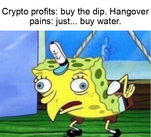 @meitiannuannai @wizardofsoho Caption: 'Crypto profits vs. hangover pains be like... #CryptoStruggles #HangoverCures 🤑🤢'