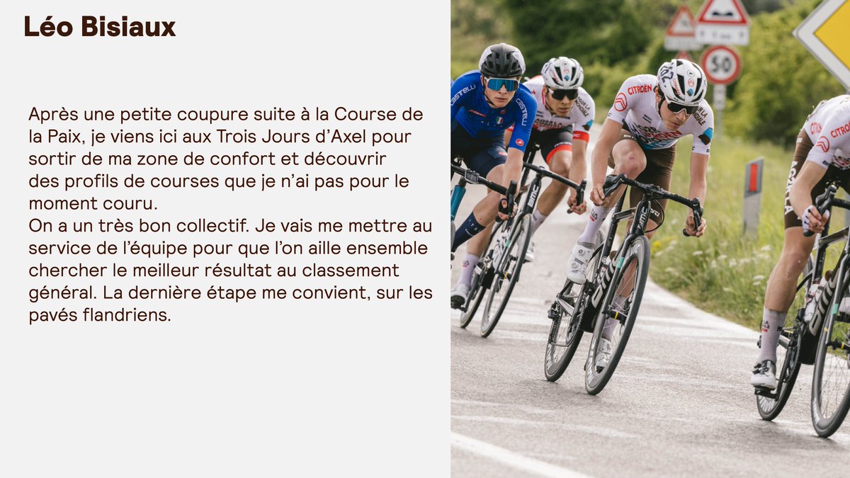 DCT_NewGen's tweet photo. Après la Course de la Paix, @lbsx1 va découvrir les 3 Jours d'Axel aux Pays-Bas
🎙️ "la dernière étape me convient, sur les pavés flandriens"
#3JA https://t.co/R4woD0Ls2e