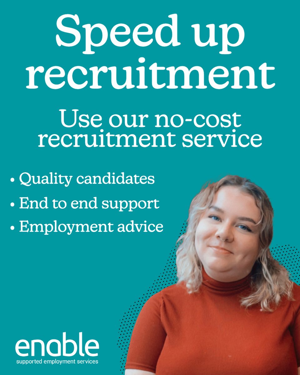 Our no-cost employment service helps you to find quality candidates, with end-to-end support.

To find out more, visit orlo.uk/8vqmq and request your call back.

#employersupport #supportedemployment