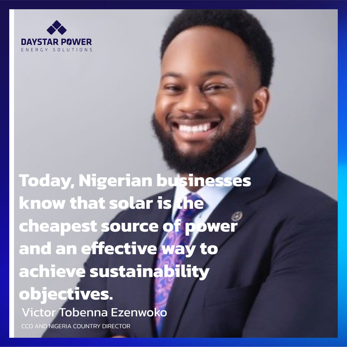 As part of our ongoing series to shine a light on our amazing team, we are featuring @tobbena, our Nigeria country director. 

Victor is a key player on our team, driving business development in our major market. 

We sat down for a chat about his work at Daystar.