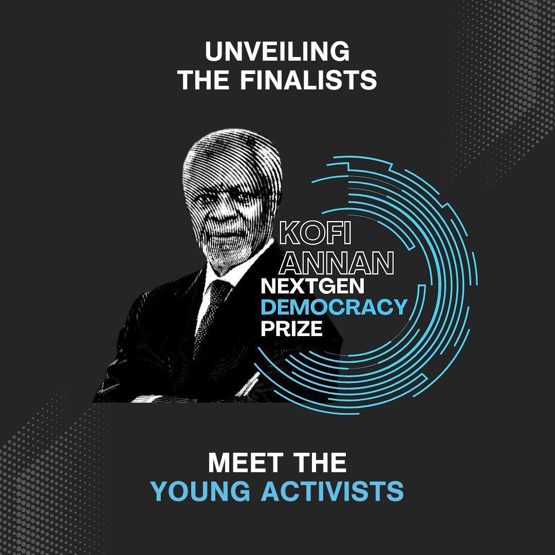 📣The countdown begins!   

The top 10 finalists for the Kofi Annan NextGen Democracy Prize will be unveiled soon.   

Are you ready to meet the future of #democracy? #NextGenDemocracyPrize

@KofiAnnanFdn