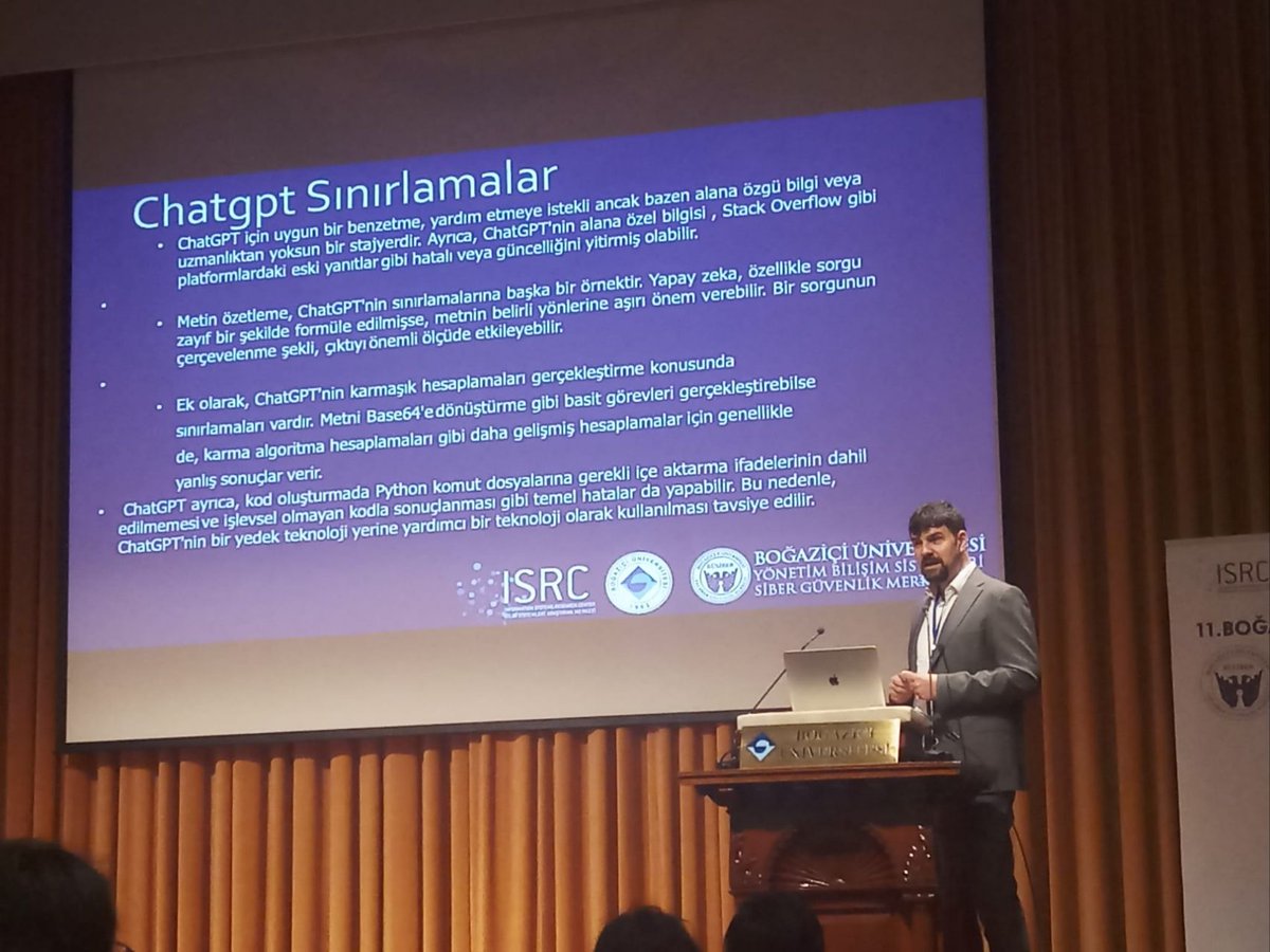 tusec22's tweet photo. 11. BÜSİBER Boğaziçi Siber Güvenlik Zirvesi'nde Boğaziçi Üniversitesi'ne teşekkürler! Bu muhteşem etkinliği izlemek ve deneyimi paylaşmak büyük bir onurdu. Uzmanların buluştuğu değerli bir etkinlikteyiz. Teşekkürler Boğaziçi Üniversitesi! @BUsiber #BoğaziçiÜniversitesi #TUSEC https://t.co/t65IellXio
