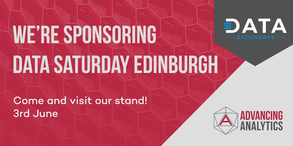 AdvAnalyticsUK's tweet image. We&apos;re going to Data Saturday Edinburgh on June 3rd! We&apos;re proud to be a Silver Sponsor, and support local data community events. 
Be sure to check out talks from two of our Principal Consultants, Craig Porteous and Falek Miah.

#datasaturdays #communityevent