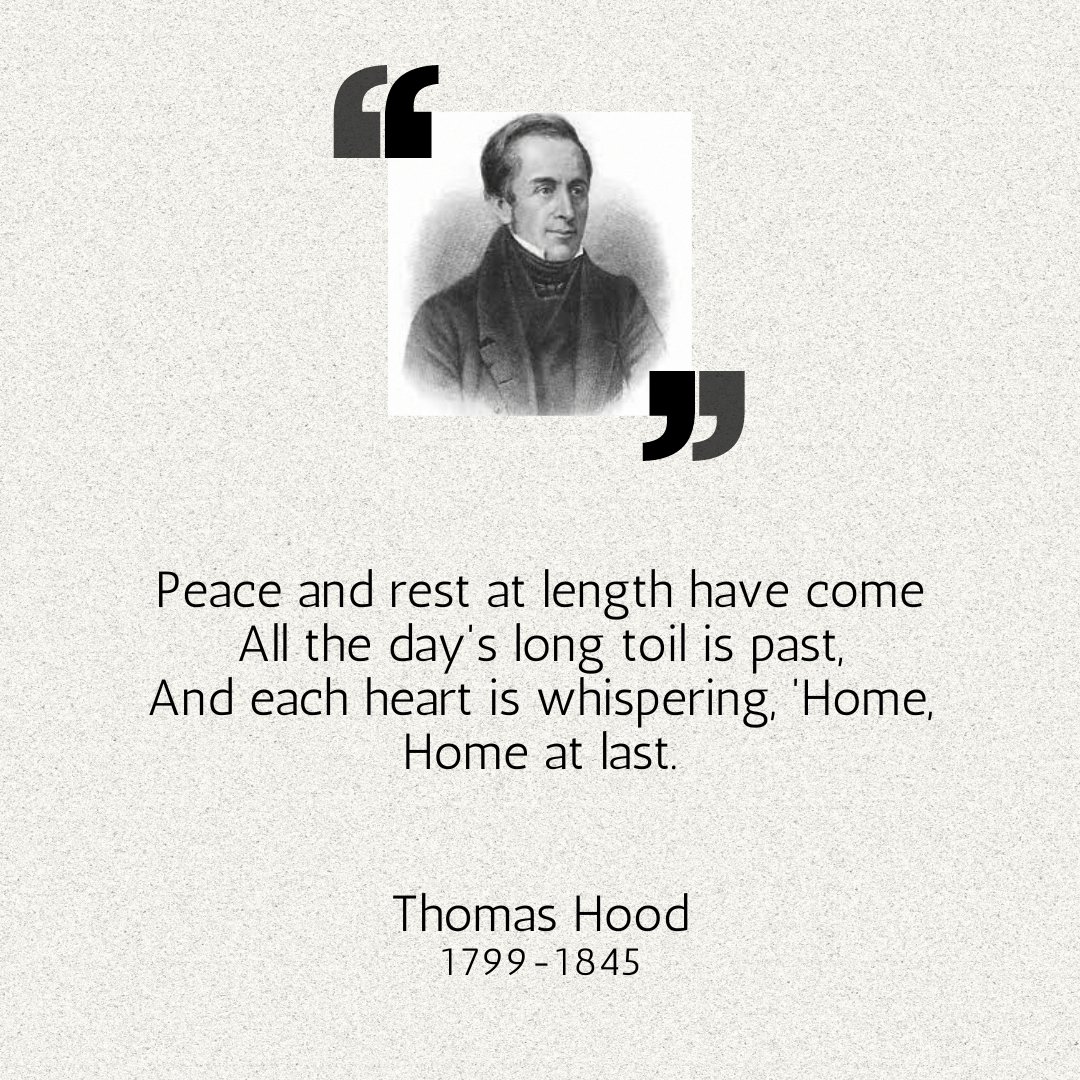 English poet, author, and humorist Thomas Hood was born #OnThisDay in 1799. Which of his quotes or poems is your favorite?

#ThomasHood #poetry #literature #writers #poets #quotes #quoteoftheday #BritishLiterature #May23