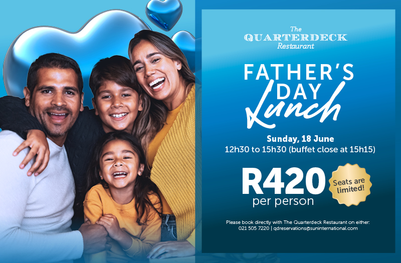 Celebrate Father's Day in style at The Quarterdeck Restaurant, GrandWest! Treat Dad to a sumptuous lunch that he truly deserves. Make your reservation now to secure a table at The Quarterdeck Restaurant and give Dad a Father's Day to remember. 

bit.ly/45hhOg0